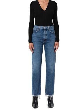 AGOLDE 90s Pinch Waist Straight Leg High Rise in Range Medium Blue Denim Size 28